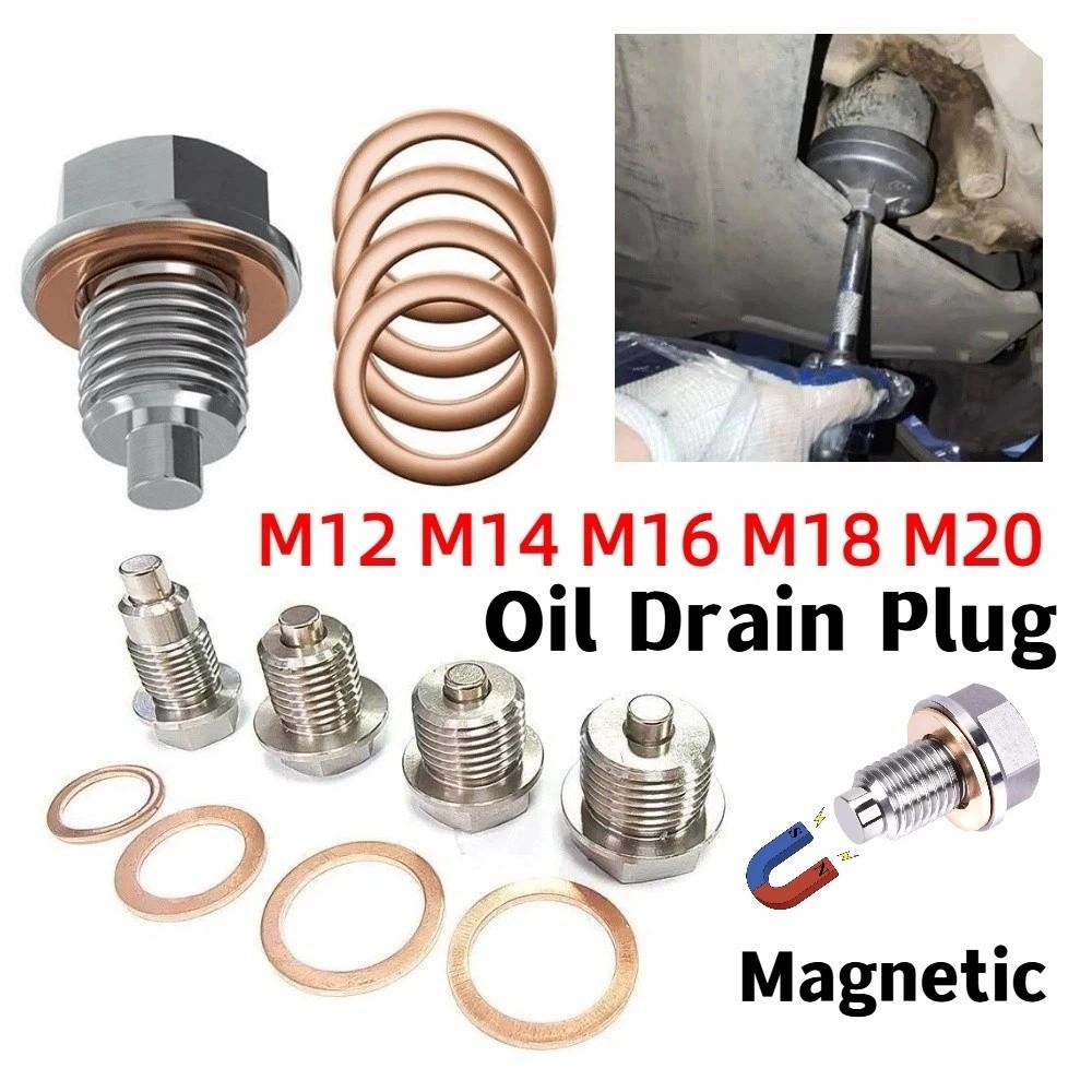 M12 M14 M16 M18 M20 Magnetic Oil Pan Plug Oil Drain Sump Nut Motorcycle Maintenance