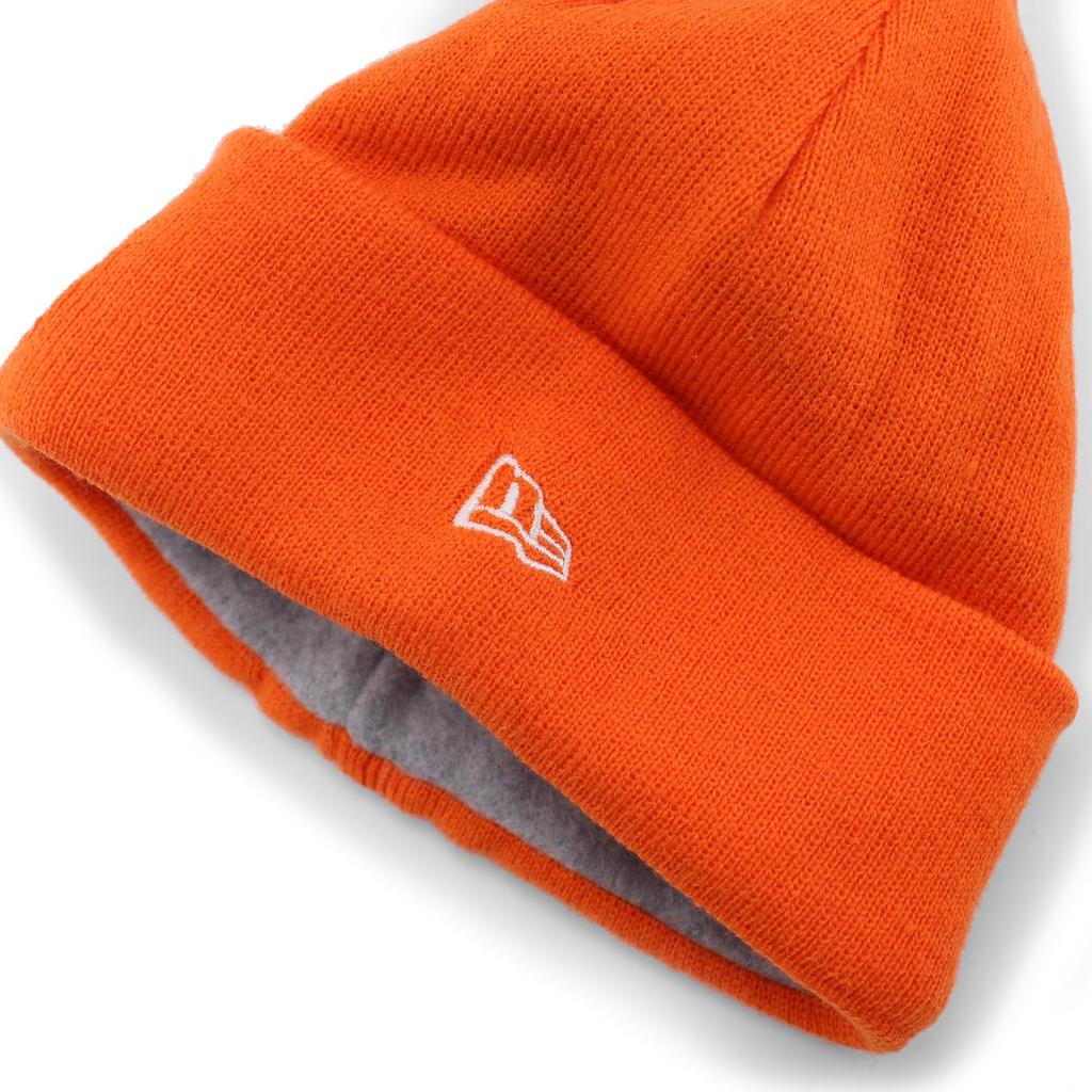 New Era SHIELD LOGO CUFFED KNIT BEANIE ORANGE [Used]