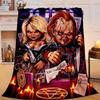 1pz Plaid di Flanella Horror di Halloween di Chucky Regalo, Adatto Sia per Uomini Che per Donne, Morbido Ideale per Letti e Divano, Regalo di Compleanno o Natale
