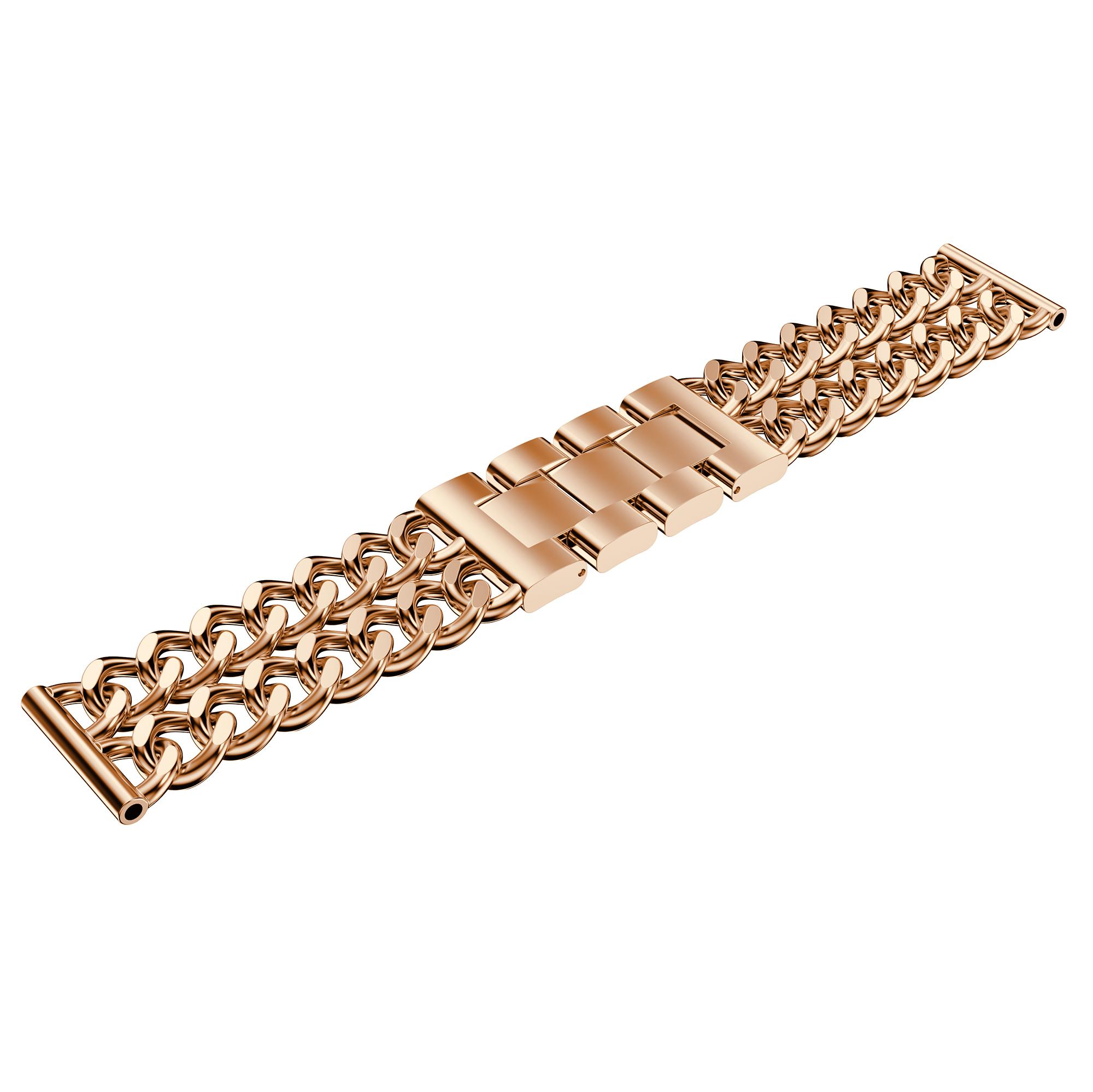 

Cowboy Chain Watch Band Wrist Strap for Samsung Galaxy Watch 46mm,Width: 22mm Rose Gold