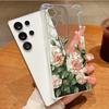 Clear Flower Patterned Phone Case For Samsung Galaxy S26 S25 S24 S23 Ultra S22 S26 Plus S21 S24 S25 FE Shockproof TPU Soft Cover