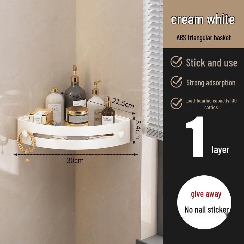 

Настенная угловая полка для хранения в ванной комнате, цвет серый металлик, треугольная, с приподнятыми бортиками, без сверления