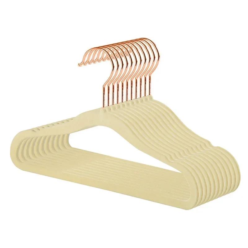 Non-Slip Velvet Clothing Hangers, 10 pcs, Black