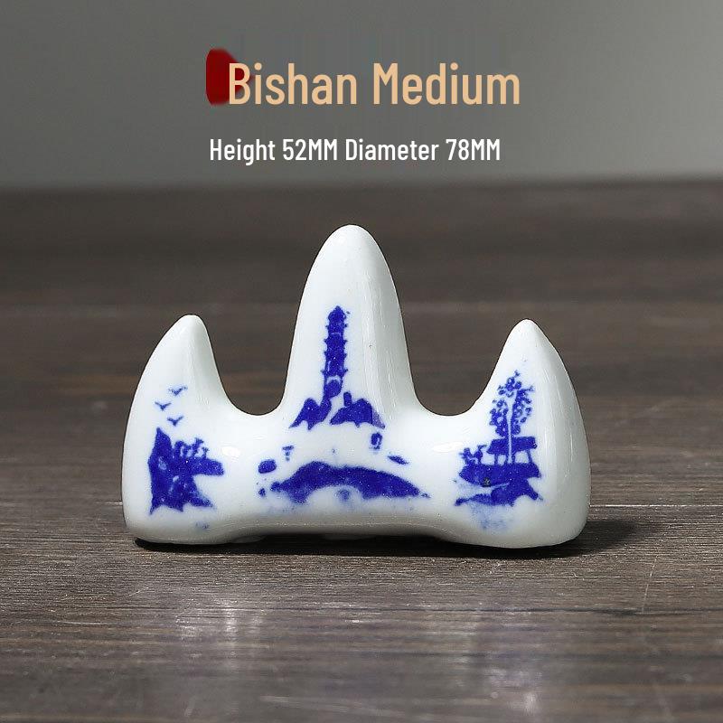 Multifunctional Jingdezhen Blue & White Porcelain Calligraphy Brush Stand & Ink Dish