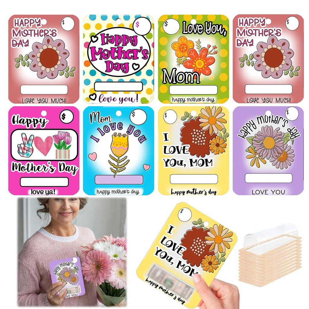 Wallet Ornament Set Mother's Day Decoration 8 Wallet Pendant Gift Card Wallet Holiday Gift Tag, Christmas Ornament & Card Combo(8pcs)