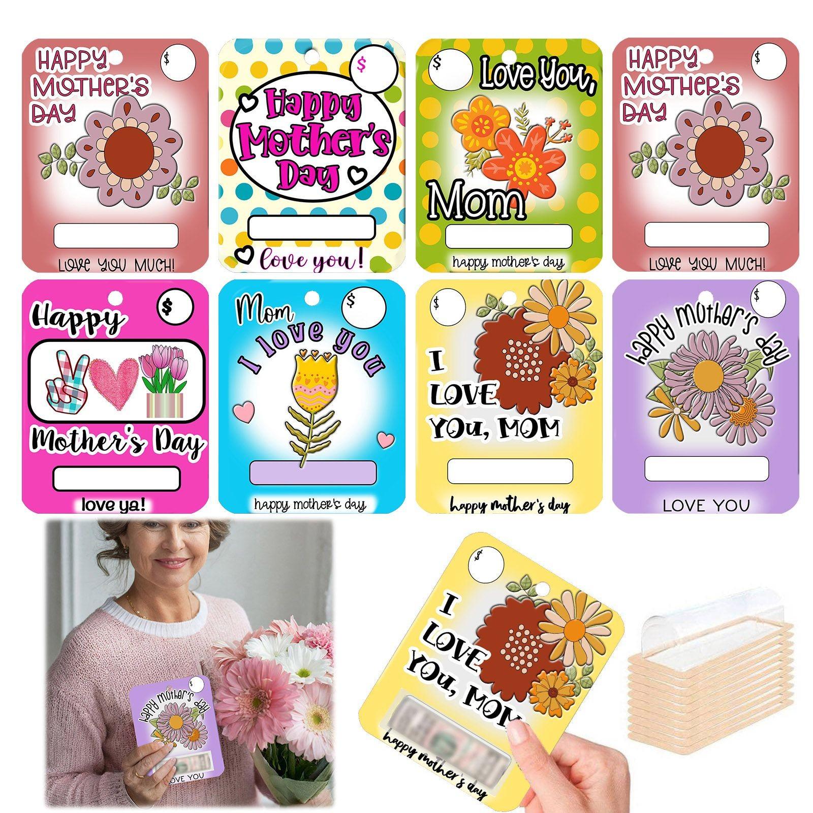 

Набор украшений для кошелька Украшение на День матери 8 подвесок для кошелька Кошелек для подарочной карты Праздничная подарочная бирка, Комбинация рождественского украшения и открытки(8шт) One Size