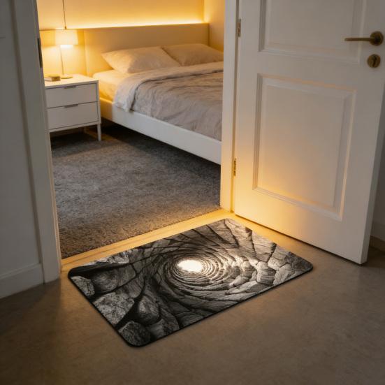 Fußmatte 3D Optische Illusion Muster Staubentfernung Rutschfest Türmatte Farbverblassend Antistatisch Eingangsmatte Reinigungsmatte
