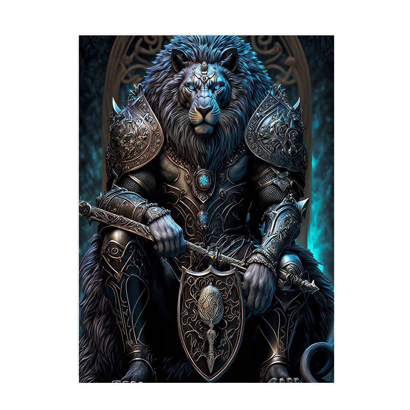 

Фэнтезийные постеры и принты со львом, современные статуи животных, холст, живопись, настенные художественные фотографии для гостиной, украшения дома 60x80cm No Framed