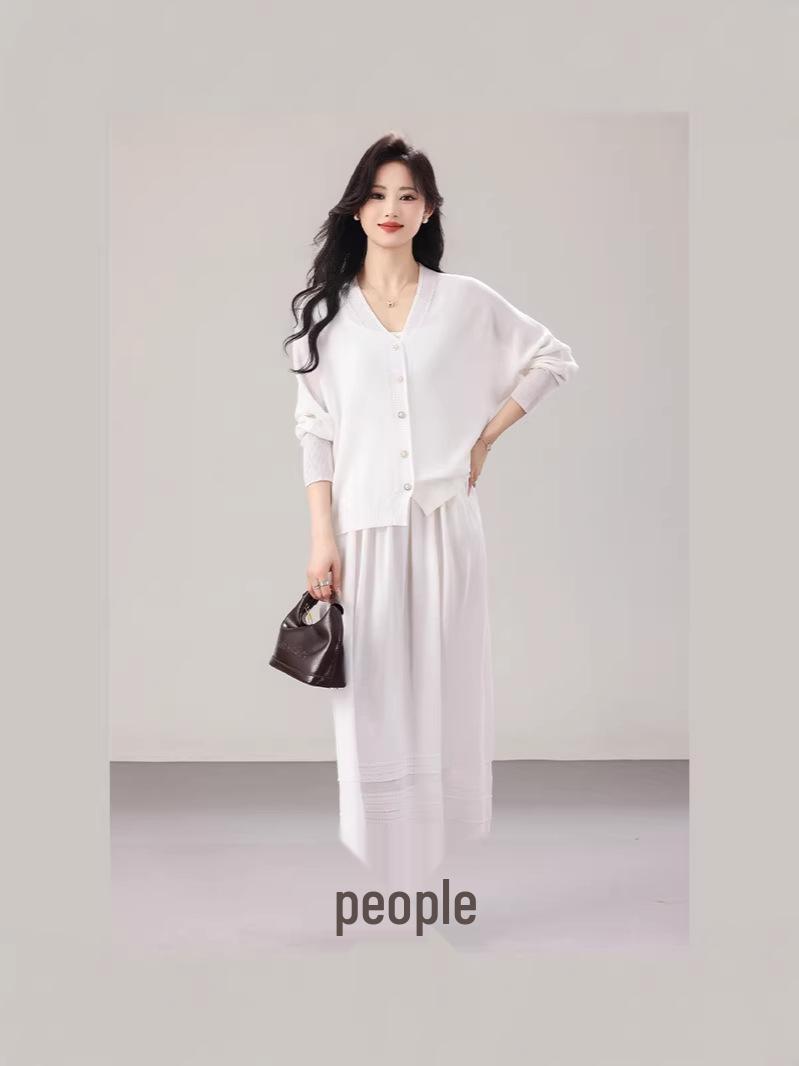 

2026 Spring Korean Plus Size Loose Batwing Sleeve Knit Cardigan Sweater for Women One Size синий