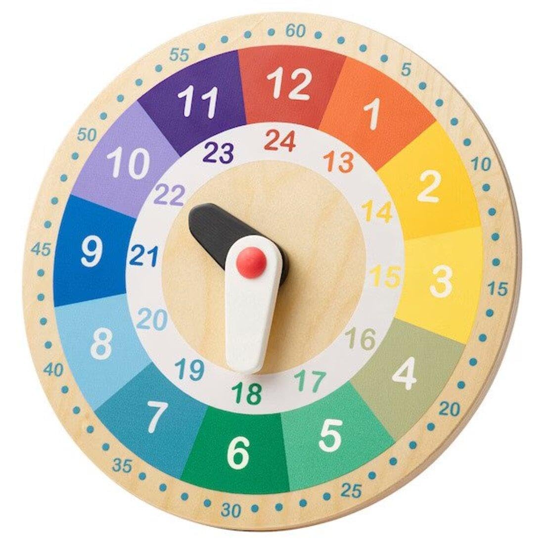 

IKEA UNDERHALLA: Wooden Educational Clock (605.066.81)