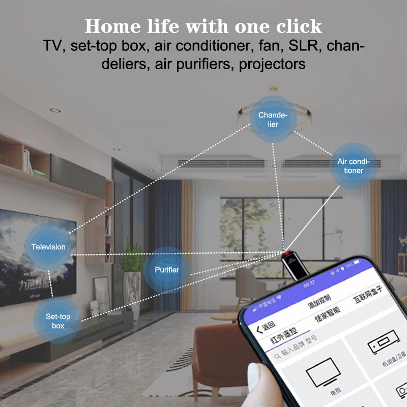 Portable Mobile Phone Remote Smart Control Blasters Adapter Universal Ir Infrared Smart Remote For Tv Air Conditioner Fan