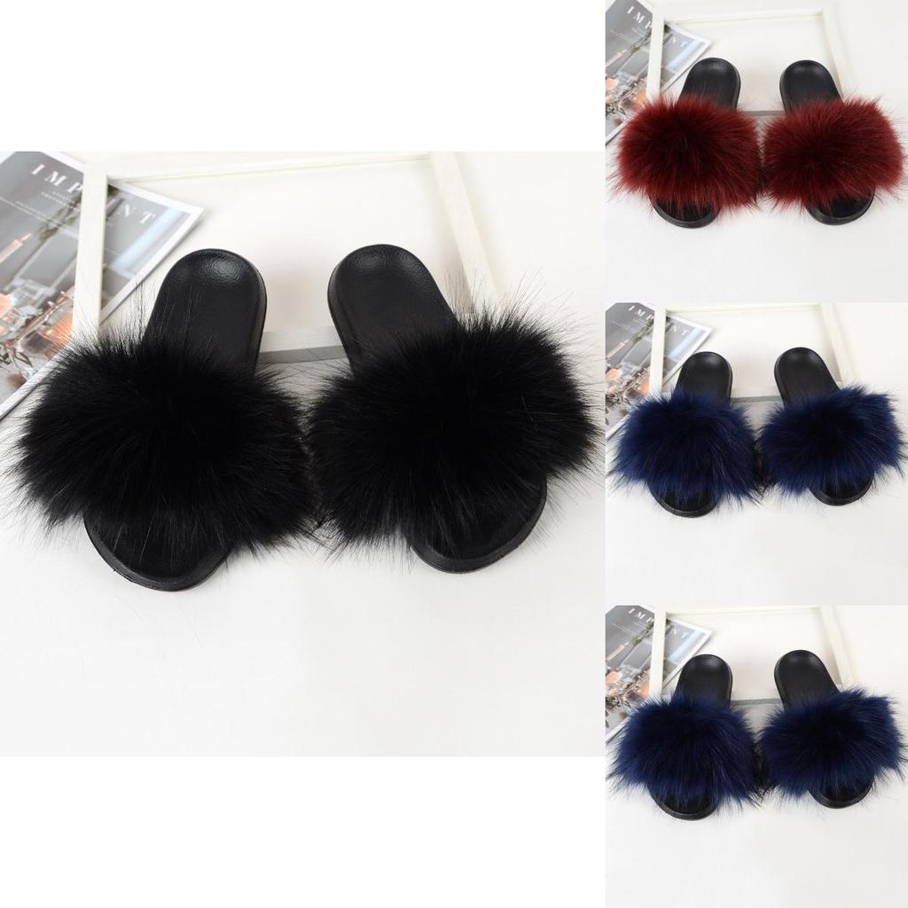 Cozy Girls Home Outdoor Slides With Soft Fur Decoration And Furry Design