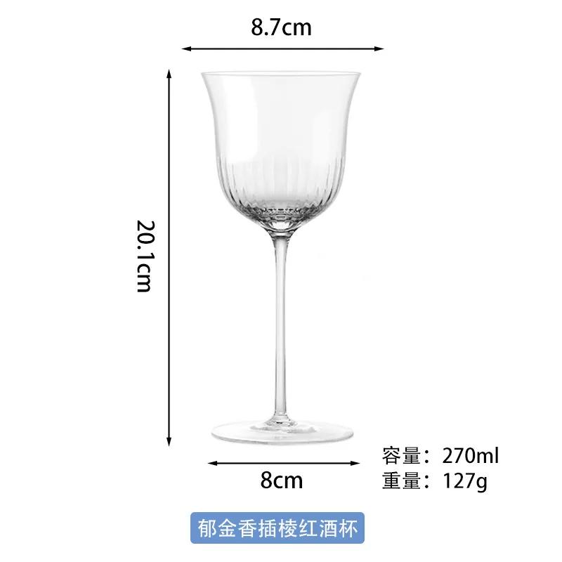 Clear/Green Hand-blown Crystal Glass Champagne Glasses Goblet Ice Cream Glasses Tulip Intersuppressed Red Wine Gl