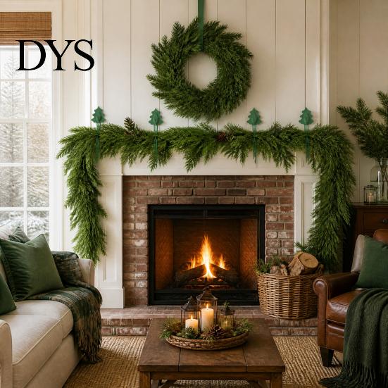 Weatherproof Christmas Hangers Adjustable Garland Hanger for Mantle Fireplace, Reusable Plastic Holder Heavy Duty Straps with Secure Buckle Indoor And