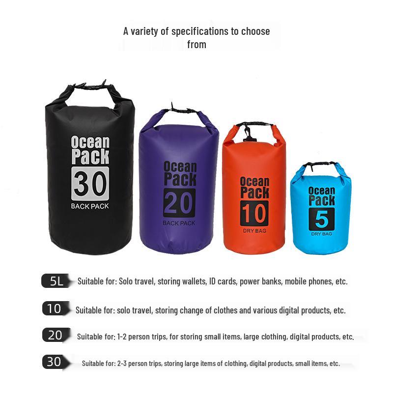 Large Capacity Waterproof PVC Outdoor Bag - Portable for Diving, Mountaineering, Swimming; Single/Double Shoulder Storage