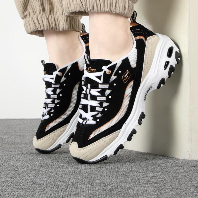 Skechers Women s D Lites Panda Shoes 896204-BKGD 8