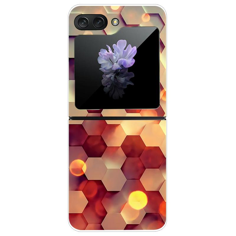 For Samsung Galaxy Z Flip 5 5G Case Cute Transparent PC Hard Case Back Cover For Samsung ZFlip5 Z Flip 5 Phone Coque Flip 5 Capa