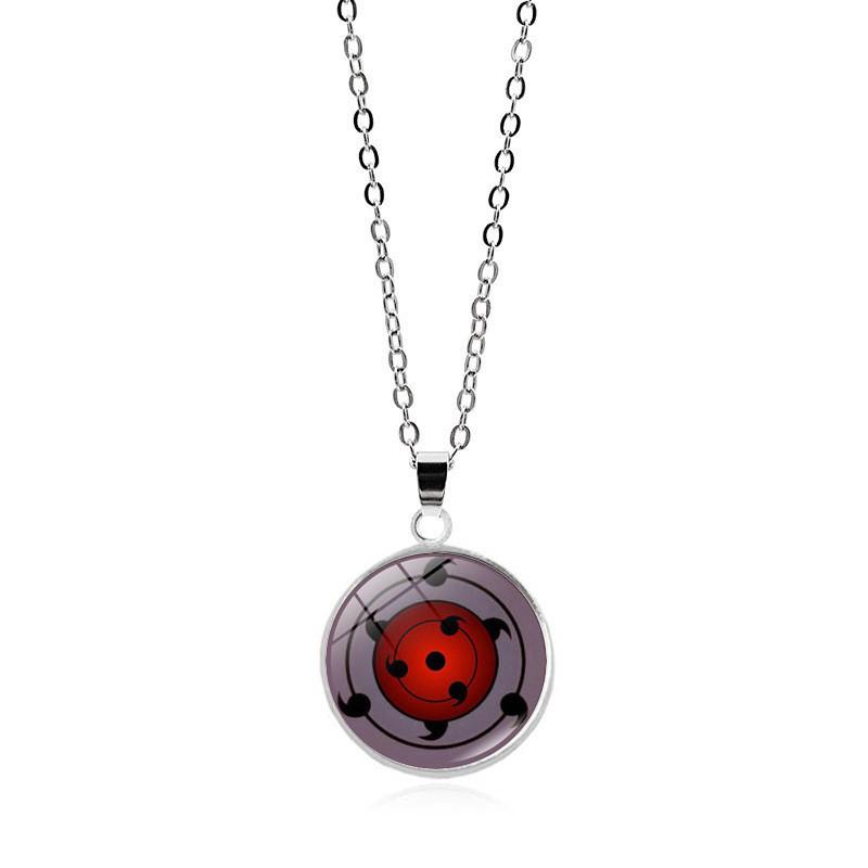 Naruto Necklace Anime Accessories Nine Tomoe Rinne Sharingan Magic Stone Pendant Alloy Crystal