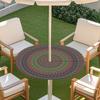 Outdoor Round Table Cover With Geometric Waterproof Elastic Hem Patio Garden Deck