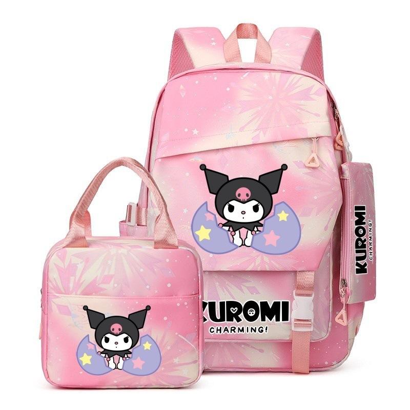 3-teiliges Schulrucksack-Set für Schüler Große Kapazität Oxford-Stoff Schultasche mit Schultergurt und Federmäppchen