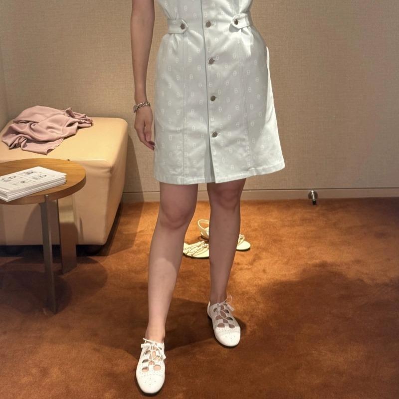 Hollow Carved Ballet Single Shoes Women's Brock Flat Casual Small Leather Shoes White Straps Mary Jane Shoes