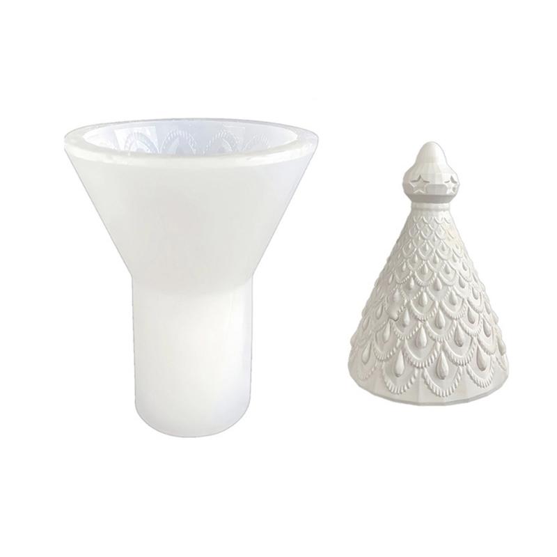 Delicate Christmas Tree Silicone Mold DIY Geometric Jewelry Holder Molds Aromatherapy Soap Casting Mould Handmade Gift