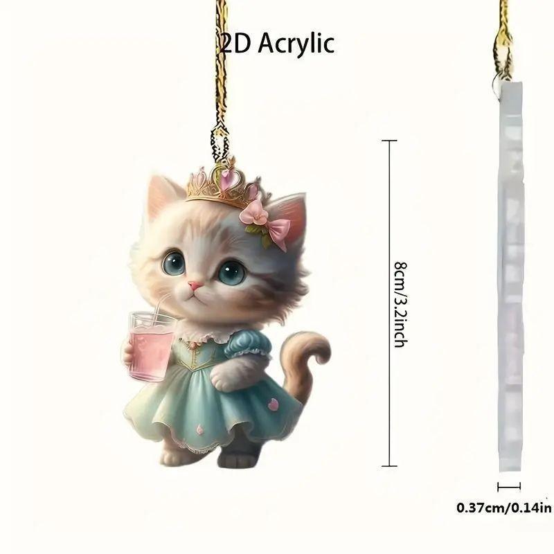 

Colorful Acrylic Cat Pendant Delightful Car Interior Rearview Mirror Gift Decor 1