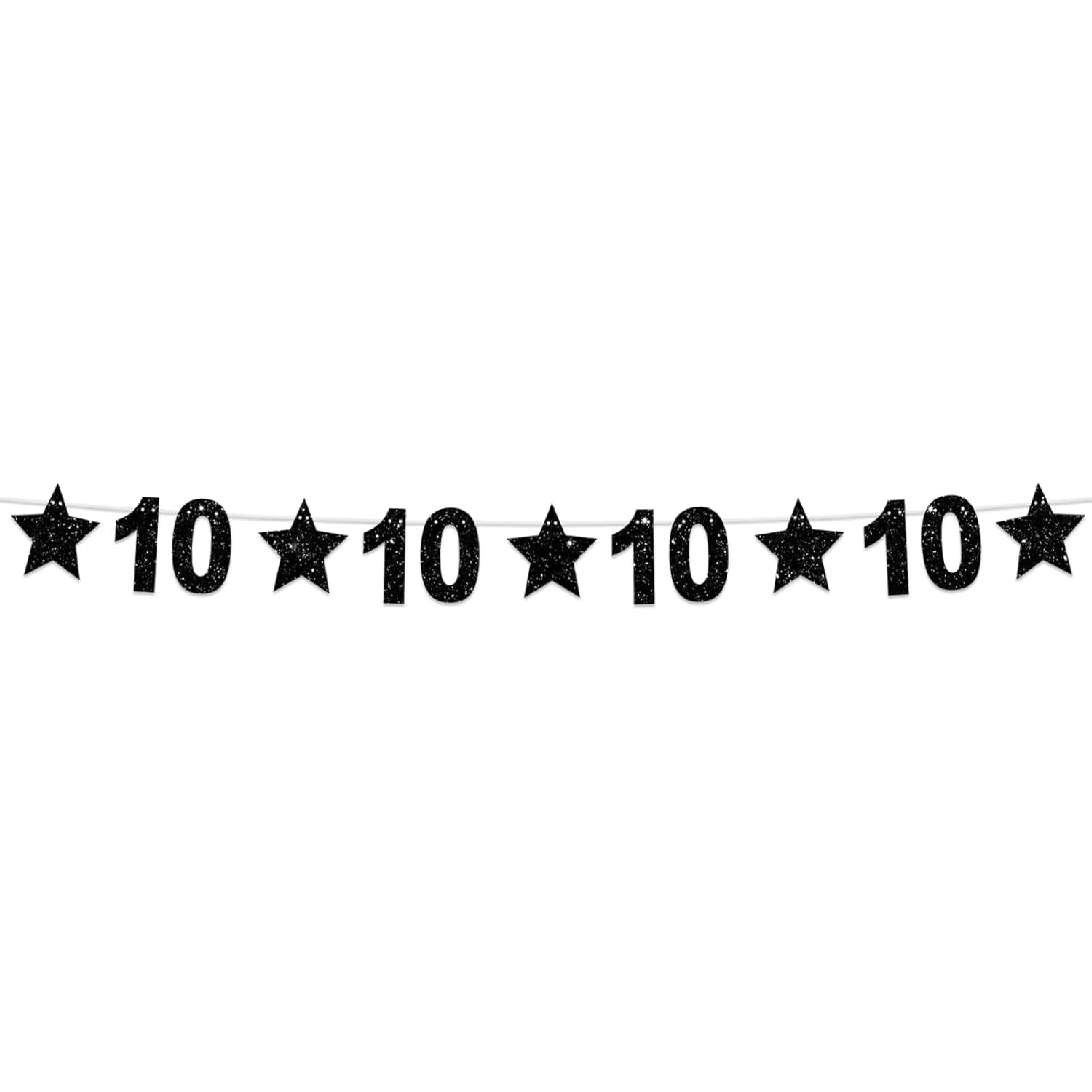 Happy 11th Birthday Glitter Black Star Banner Shiny Bright Star Twinkle Theme Backdrop Decor for Festival Home Wall Classroom 11th Birthday Party 10
