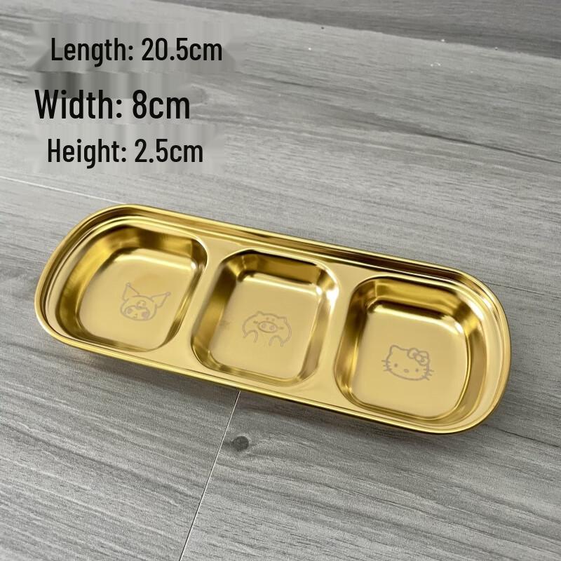 Zhaoran 304 Stainless Steel 3-Compartment Dipping Dish