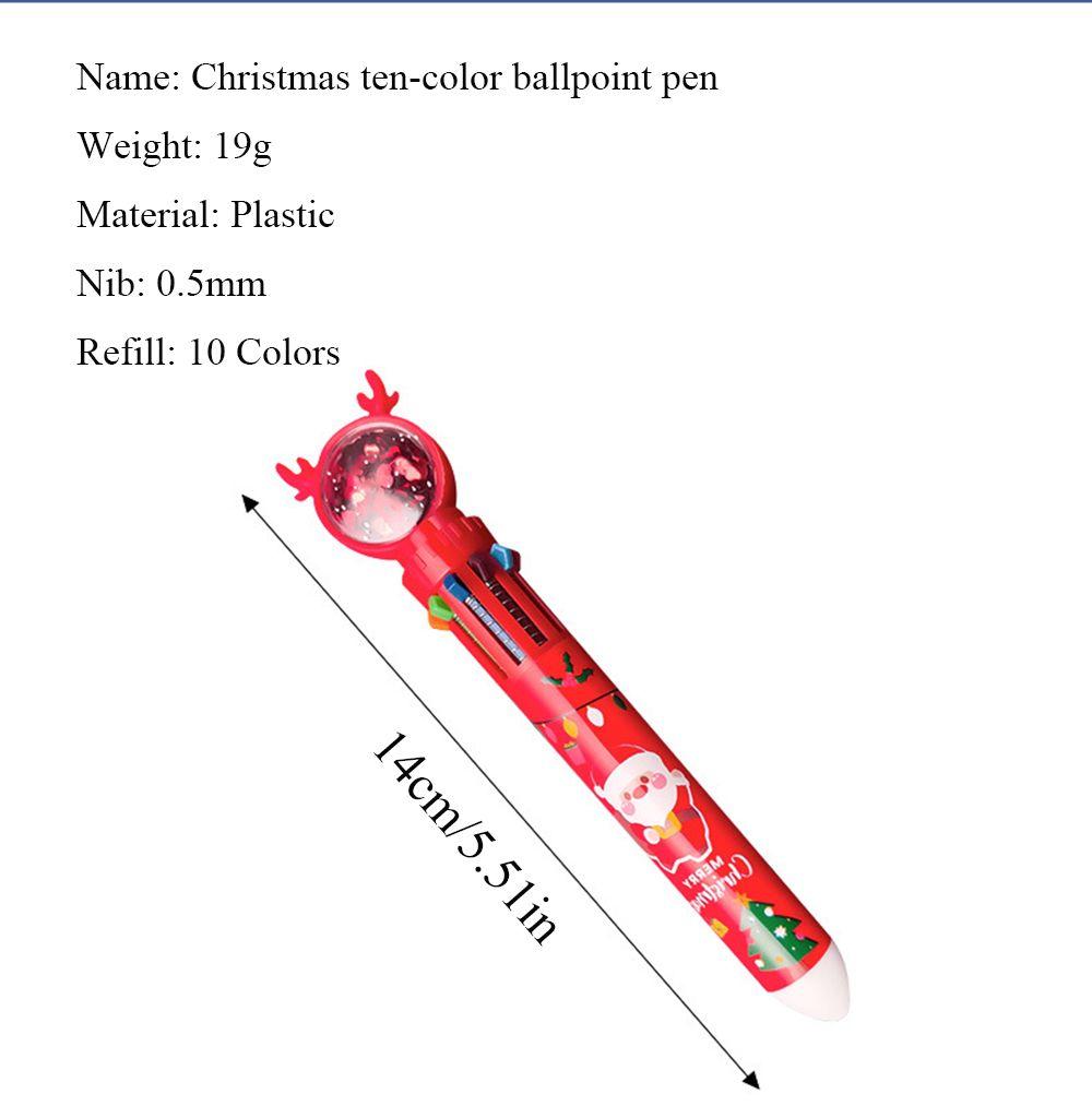 Elementary School Elk Merry Christmas Ten Color Pen Christmas Ballpoint Pen Stationery Santa Claus