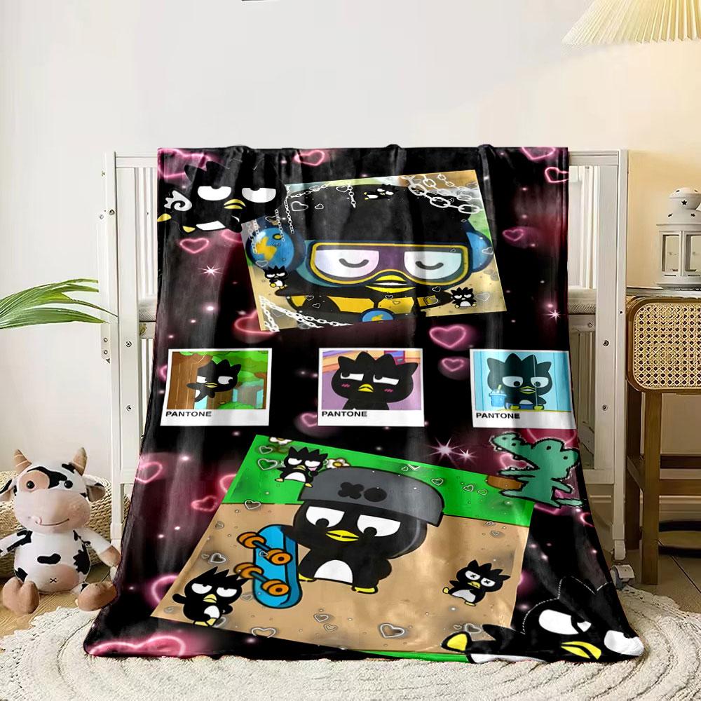 

Cartoon penguin character in vibrant scenes with hearts and accessories. for all seasons blanket lunch break throw gift 80cm x 120cm