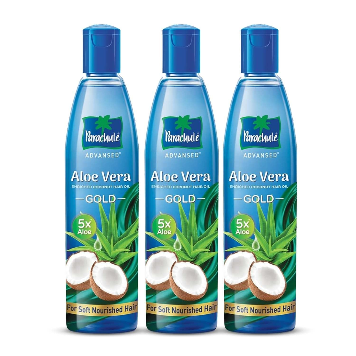 

Parachute Алоэ Вера Кокосовое Масло для Волос Золотое 5x Увлажнение | Нелипкое Ежедневное Масло | Делает Волосы Супер Мягкими | 250 мл Упаковка из 3 штук