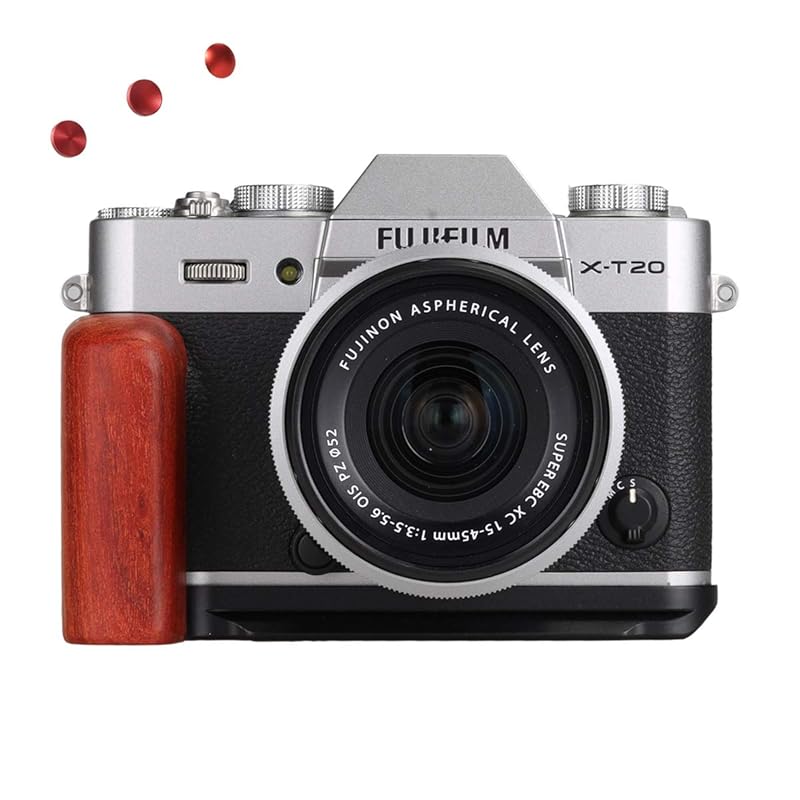 

WEPOTO Fujifilm X-T10 X-T20 Hand Grip Metal Redwood Wood for X-T30 GP-XT20