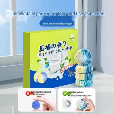 Powerful Blue Bubble Toilet Cleaner: Long-lasting, Scented, Descaling & Deodorizing Toilet Block.