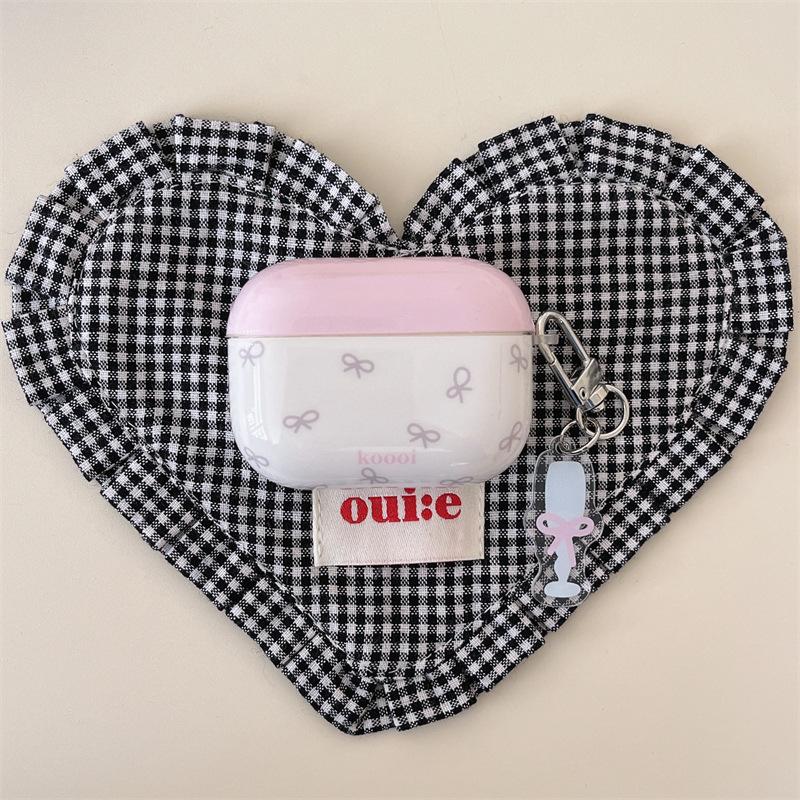 Korean ins pink bow AirPods Pro earphone case for Apple 1/1 generation wireless bluetooth case