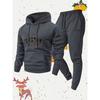 Spring and Autumn Warm Men's Hoodie Set Sports and Leisure Two Piece Set Boston Printed Hoodie and Casual Pants Combination