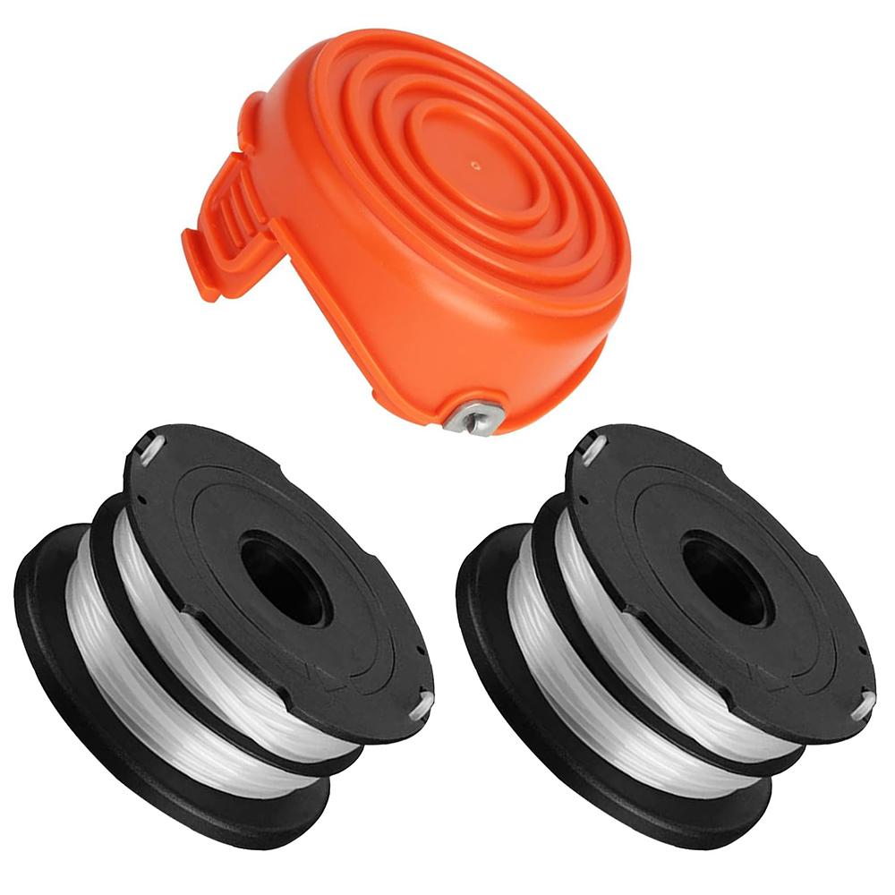 

2 запасні шпулі + 1 ковпачок шпулі для газонокосарки Black & Decker GH750/GH710/GH700, DF-065-BKP/RC-065-P та 90517175 A