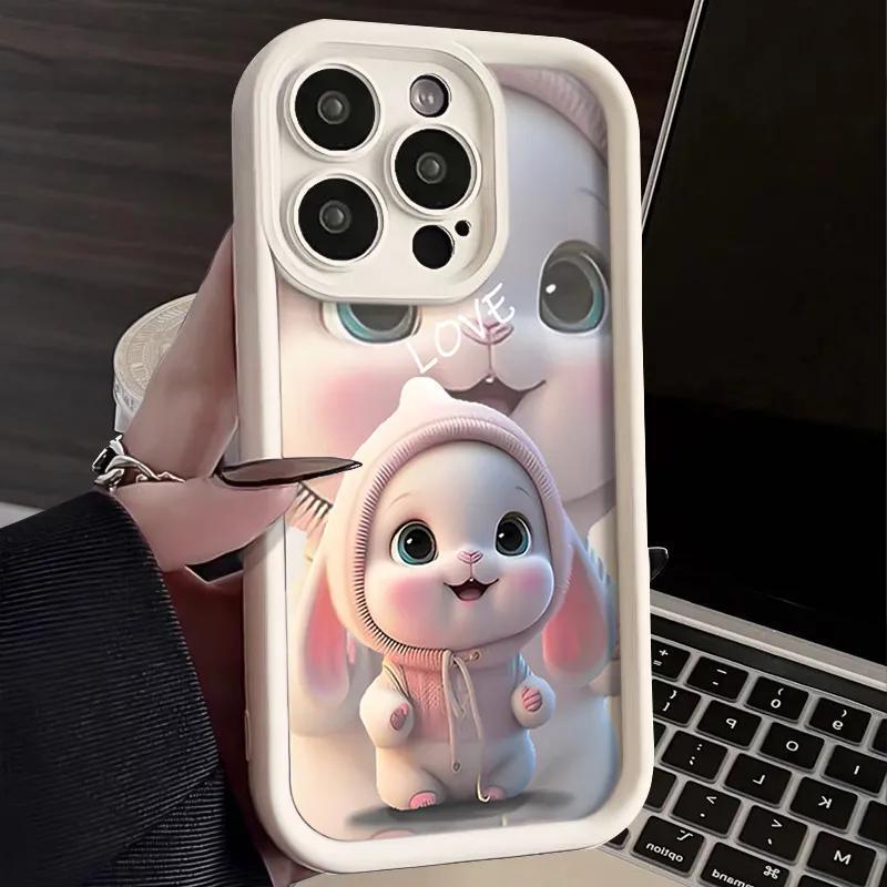 "Rozkošný pouzdro se zajíčkem pro iPhone 11/12/13/14/15 Pro Max - Měkká TPU ochrana"
