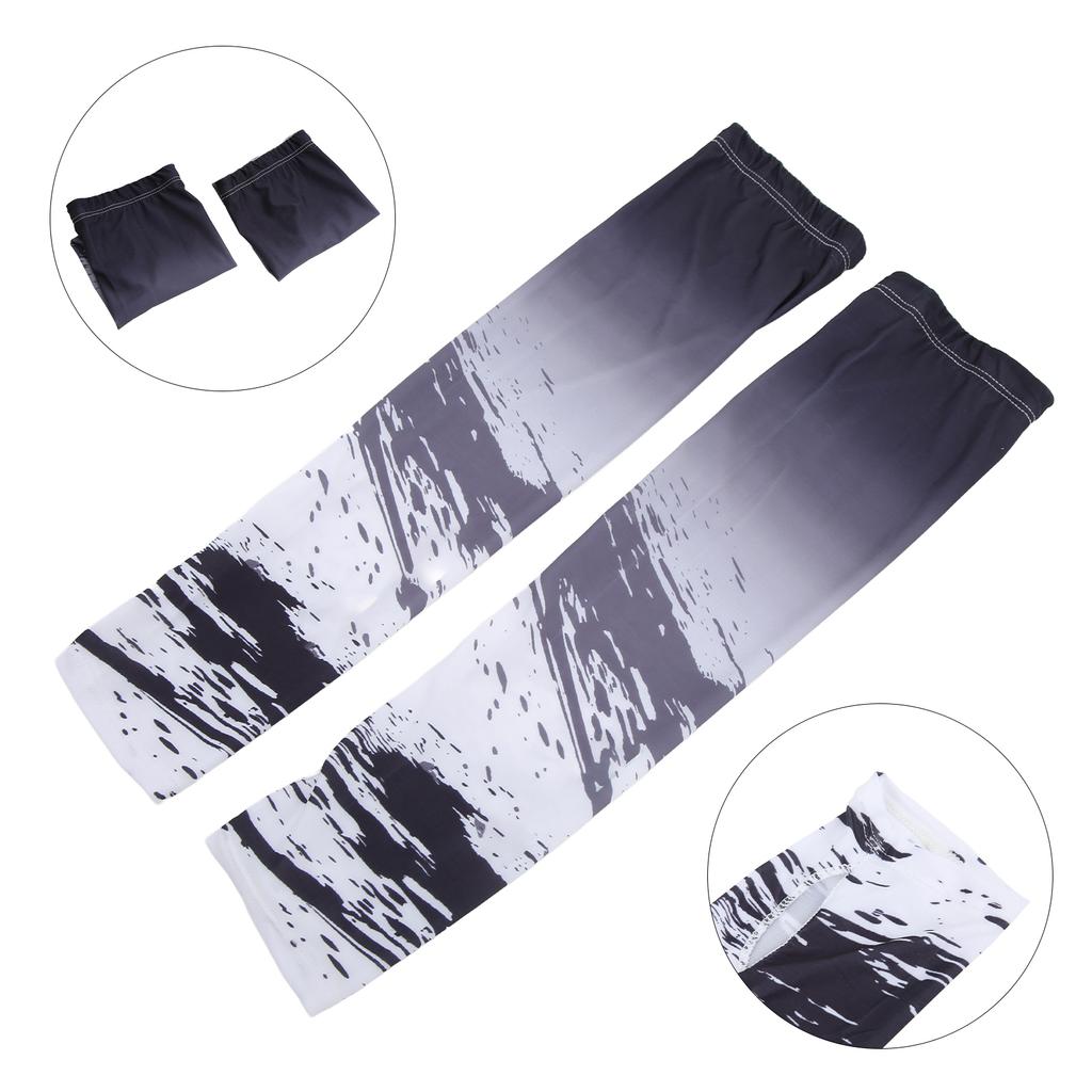 1 Pair Ice Silk Sves UV Sun   Lengthen Thin Brthable Quick Drying Cooling Arm Sves for   Sports