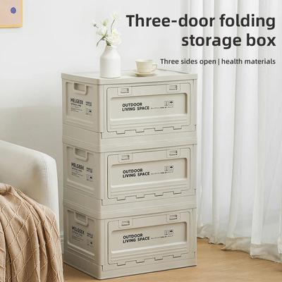 Boîte de rangement pliante extra large boîte de rangement pour vêtements ménage plastique jouet Coffre Couvercle en bois amovible Bureau Pliable