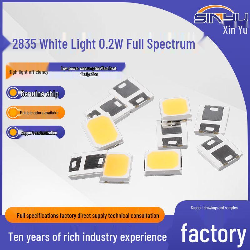 

2835 White LED Beads, High Brightness, Full Spectrum, 0.2W LED Lamp, In Stock, Hot Selling