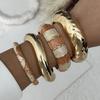 Vintage Metal Irregular Heavy Chunky Wide Bracelets For Women Gold Color Exaggerated Cuff Bangle Hip Hop Party Punk Jewelry Gift