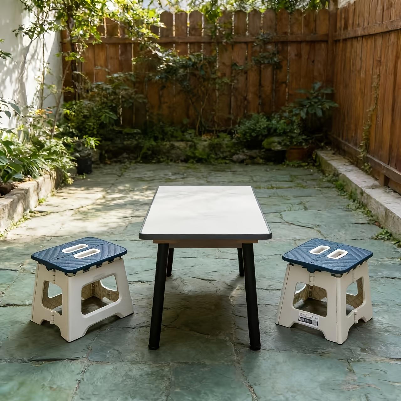 Foldable, Lightweight, And Sturdy Portable Stool with A Handle And NON-SLIP Features, Suitable for The Kitchen, Bedroom, Outdoor Camping, Fishing чернил синий