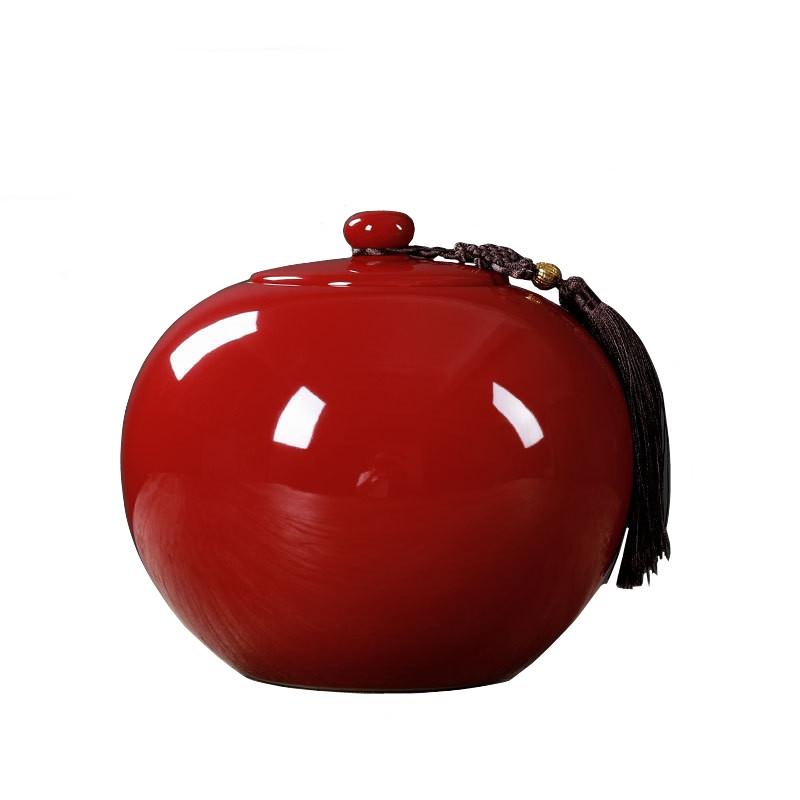 Ceramic Tea Pot Round Storage Airtight Container Chinese Vintage Bottle General Can Caddy Organizer