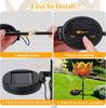 Outdoor Solar Tulip Light Crackle Globe Glass Metal Flower Decoration Lamp Hollow Petal Stake Light for Patio Yard Lawn Walkway