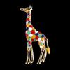 Gold-Plated Colorful Giraffe Brooch - Cute Animal Lapel Pin
