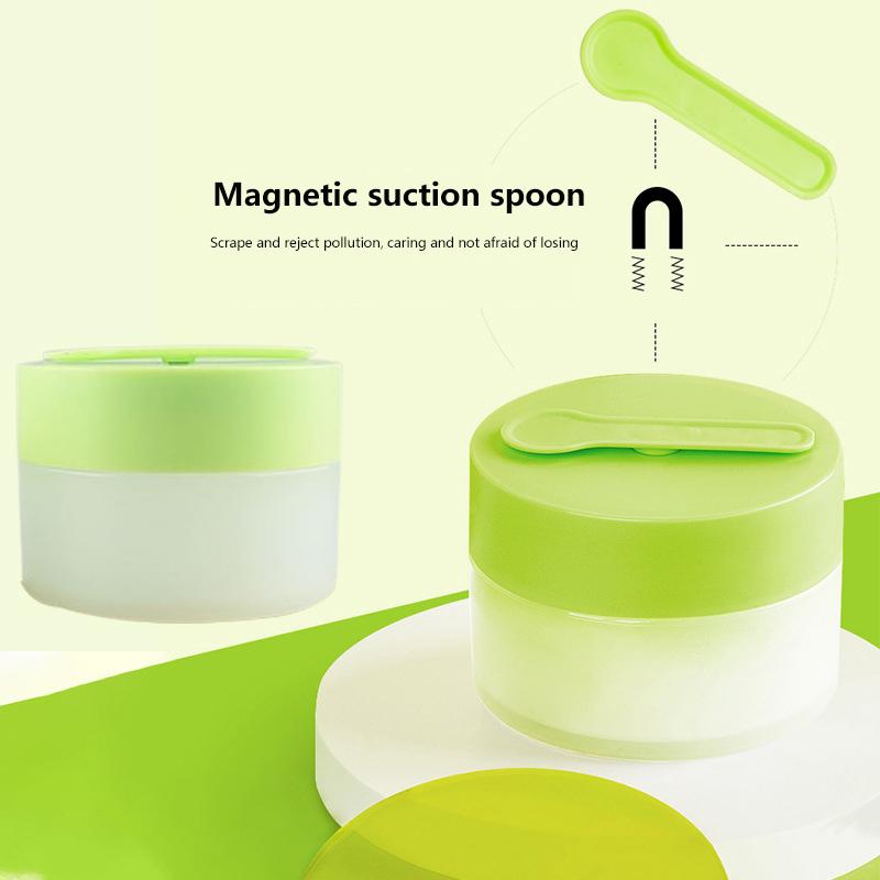 100G Empty Face Cream Jar With Magnetic Spoon Frosted Plastic Lotion Bottle Mask Jar Cosmetic Packaging Container