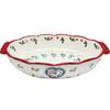 1pc Red Cherry Baking Plate Ceramic Dinner Dishes European Style Dinnerware Baking Tray Ovenware Dinner Plate