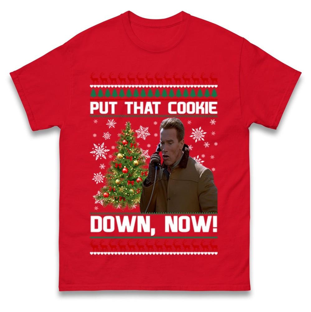 Jingle All The Way Put That Cookie Down Now Christmas T Shirt Xmas Festive Top S