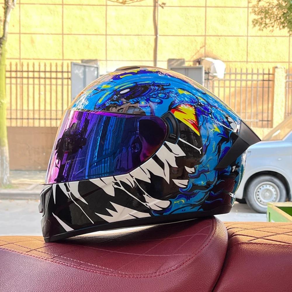 Motorcycle Helmets for Men and Women Wear Double Lens Locomotive Helmets Capacete da motocicleta